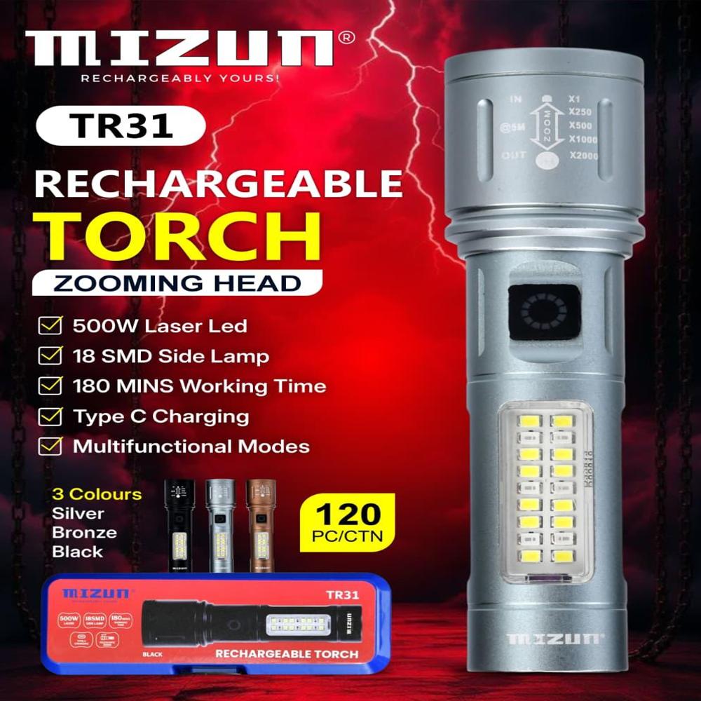 MIZUN TR31 RECHARGEABLE TORCH