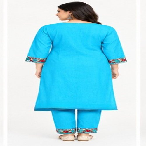 Azure Bloom Embroidered Kurta & Trouser Set