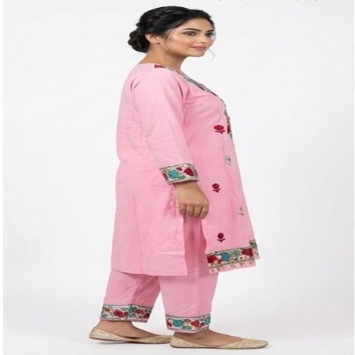 Blush Rose Floral Embroidered Kurta & Trouser Set