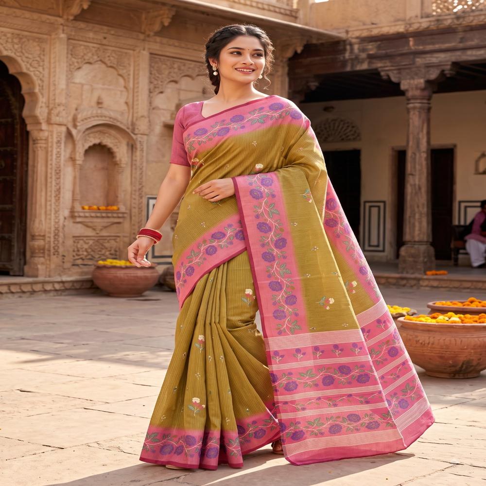 Handloom Zari Checks Saree | Traditional Designer Handloom Saree