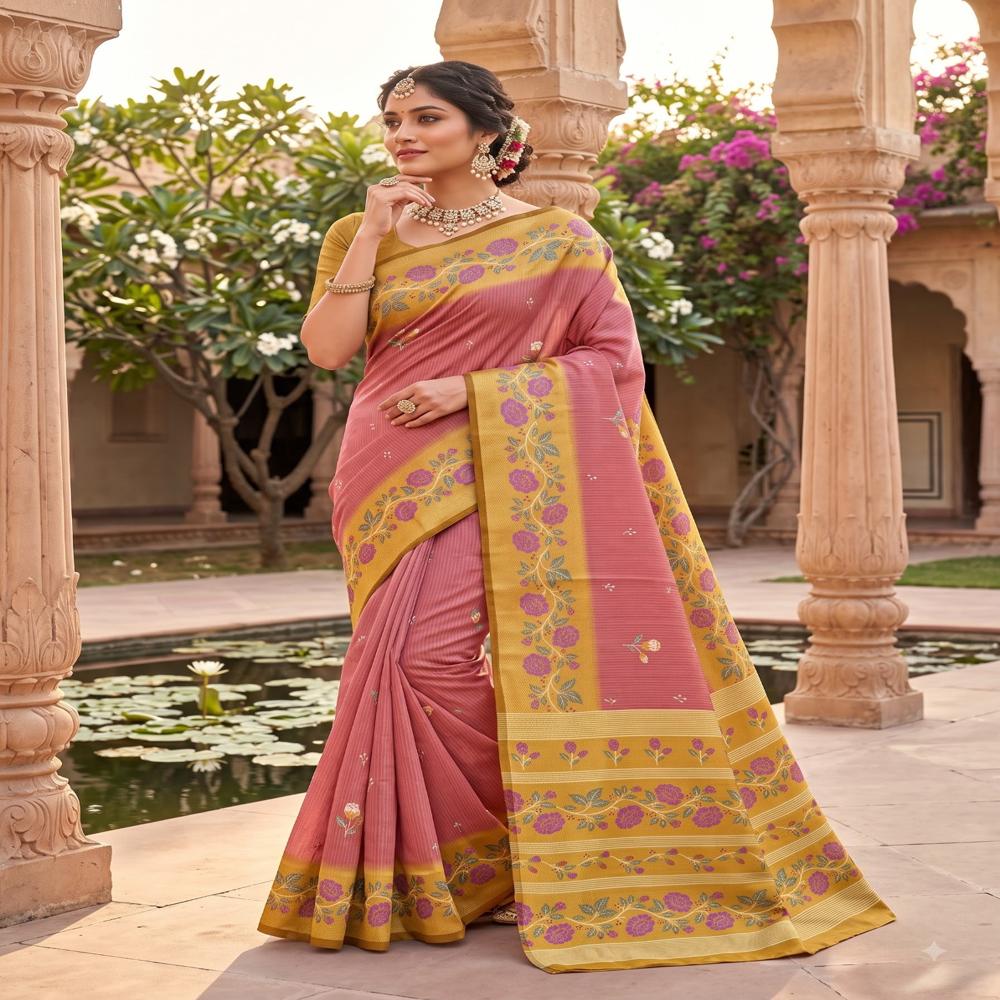 Handloom Zari Checks Saree | Traditional Designer Handloom Saree