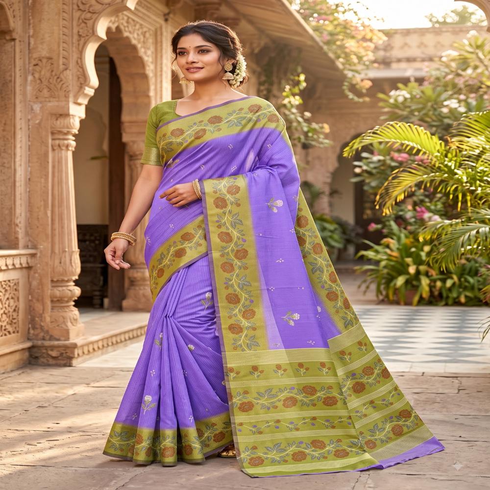 Handloom Zari Checks Saree | Traditional Designer Handloom Saree