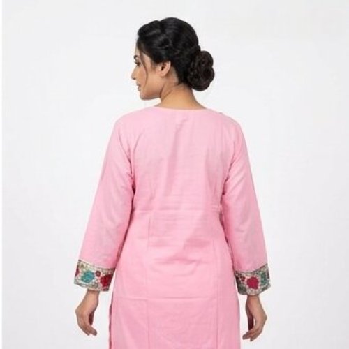 Blush Rose Floral Embroidered Kurta & Trouser Set