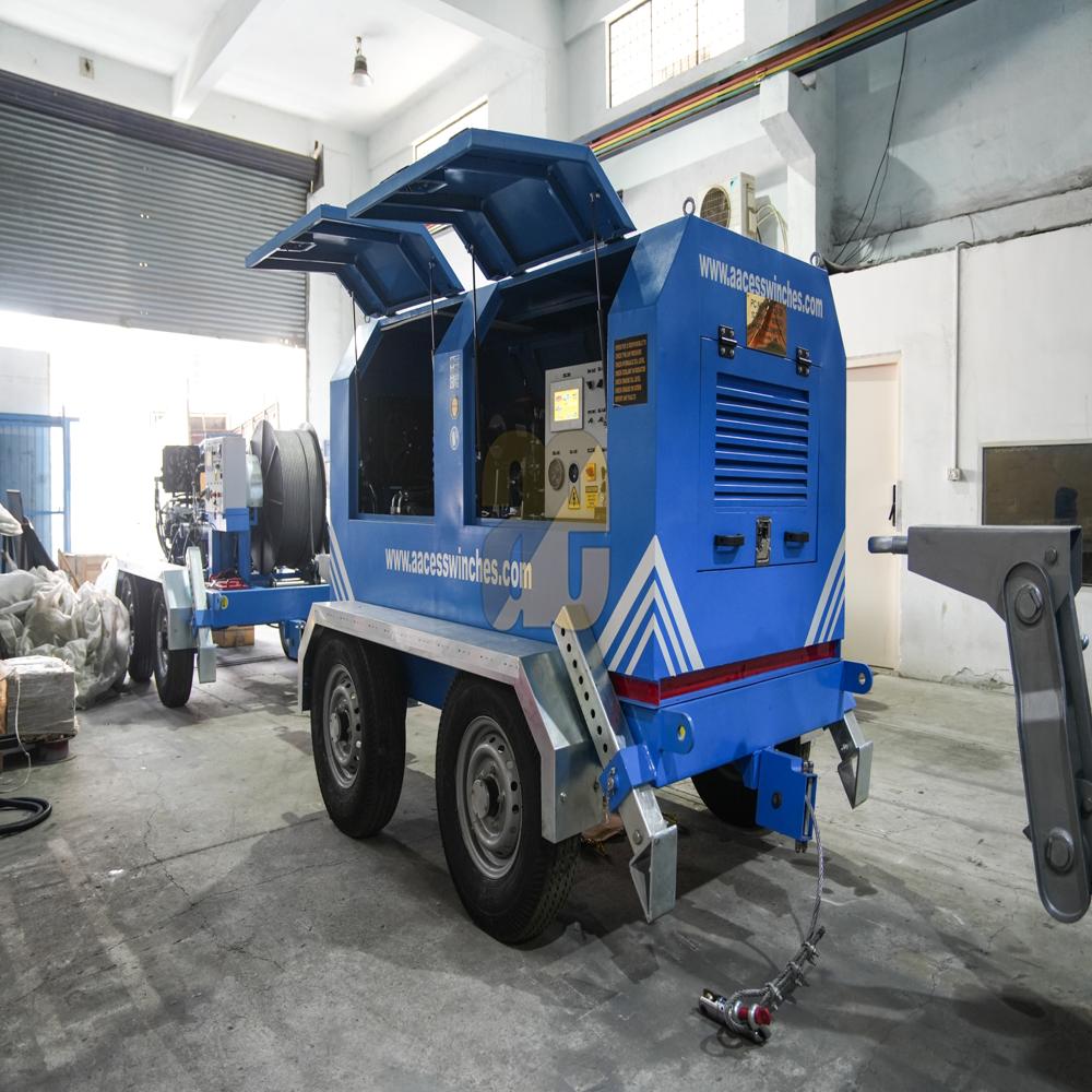 150 Kn Cable Pulling Capstan Winch - 3500x1950x2100 Mm, 150 Kn Load, 1000 M Drum Capacity | Automatic Hydraulic Brake, Remote/manual Control, Safety Features
