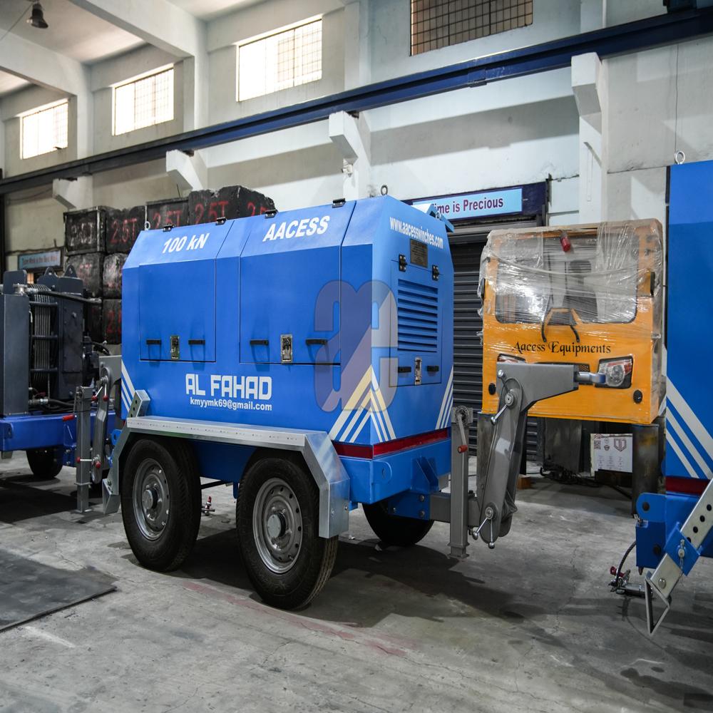 150 Kn Cable Pulling Capstan Winch - 3500x1950x2100 Mm, 150 Kn Load, 1000 M Drum Capacity | Automatic Hydraulic Brake, Remote/manual Control, Safety Features