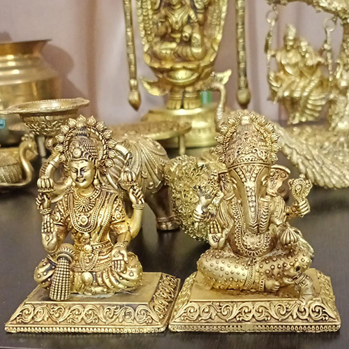 Dhan Laxmi Ganesh Brass Statue