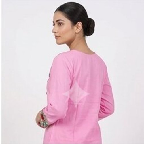 Blush Rose Floral Embroidered Kurta & Trouser Set