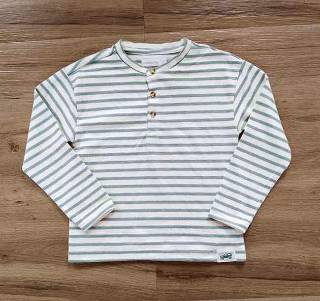 B16750 Boys Henley Neck Textured T-Shirt