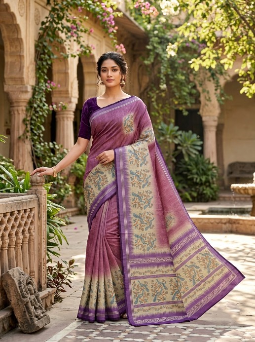Premium Kaveri Silk Saree with Ethnic Saree for Women