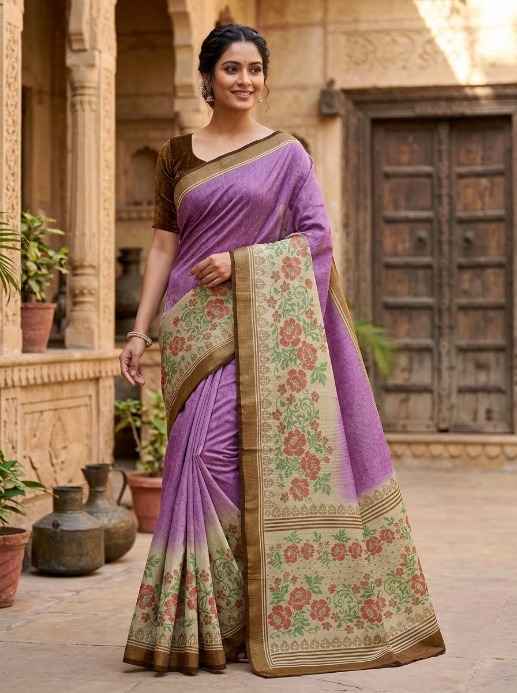 Premium Kaveri Silk Saree with Ethnic Saree for Women