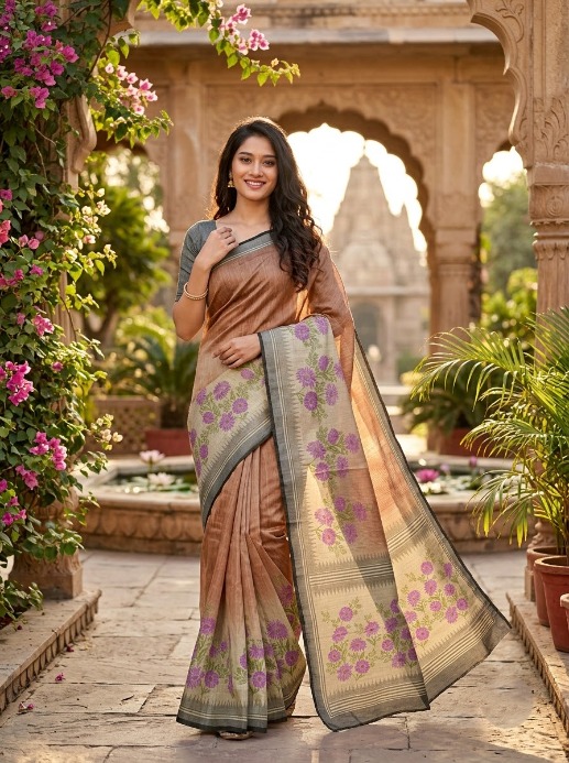 Premium Kaveri Silk Saree with Ethnic Saree for Women