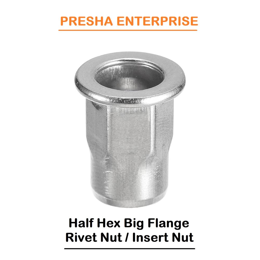 Half Hex Big Flange Rivet Nut / Insert Nut