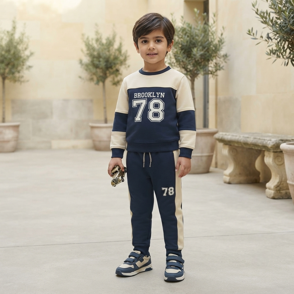 Bunjoo Kids Winter Fleece Tracksuit Set Warm & Comfortable Winter Wear For Boys | Sizes 22 / 24 / 26 / 28 / 30 / 32 | Design No. Fl 01 Fs - Age Group: 1 - 6