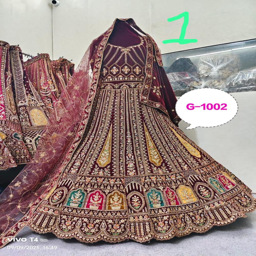 Royal Burgundy Heritage Embroidered Lehenga Set