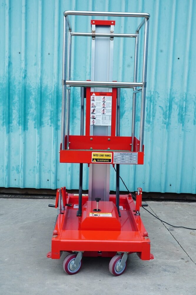 Single Mast Aerial Work Platform - Color: Red