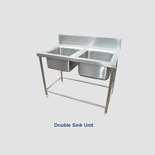 SS Double Kitchen Sink Unit