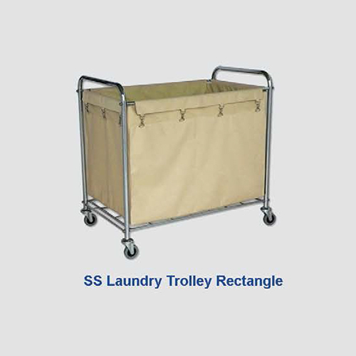 SS Rectangle Laundry Trolley