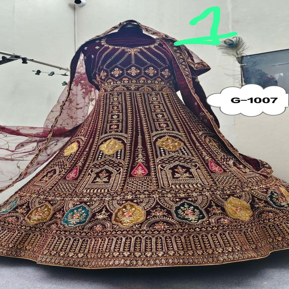 Burgundy Regal Embroidered Bridal Lehenga