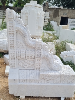 Marble Stone Carving Work - Color: White