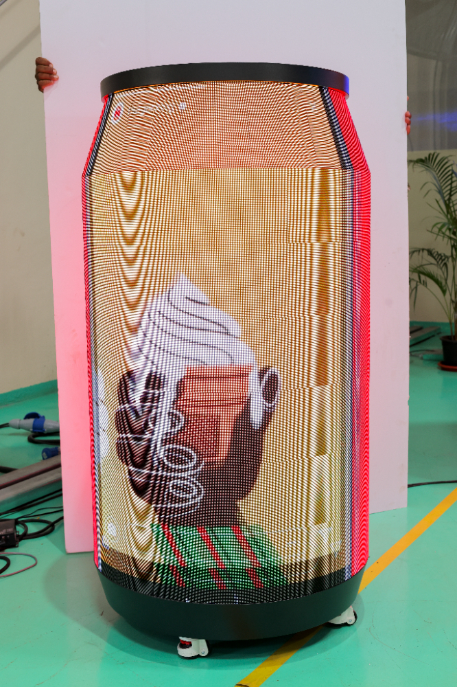 Cylindrical Digital Advertising Display