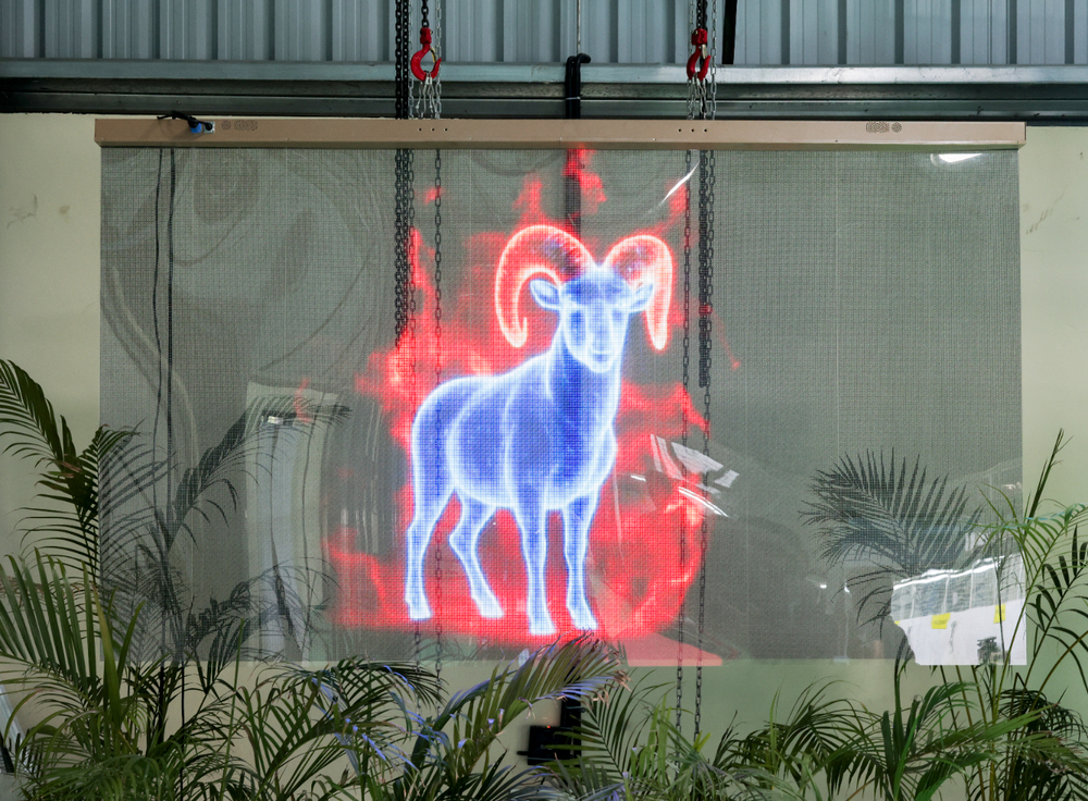 Holographic LED Mesh Display