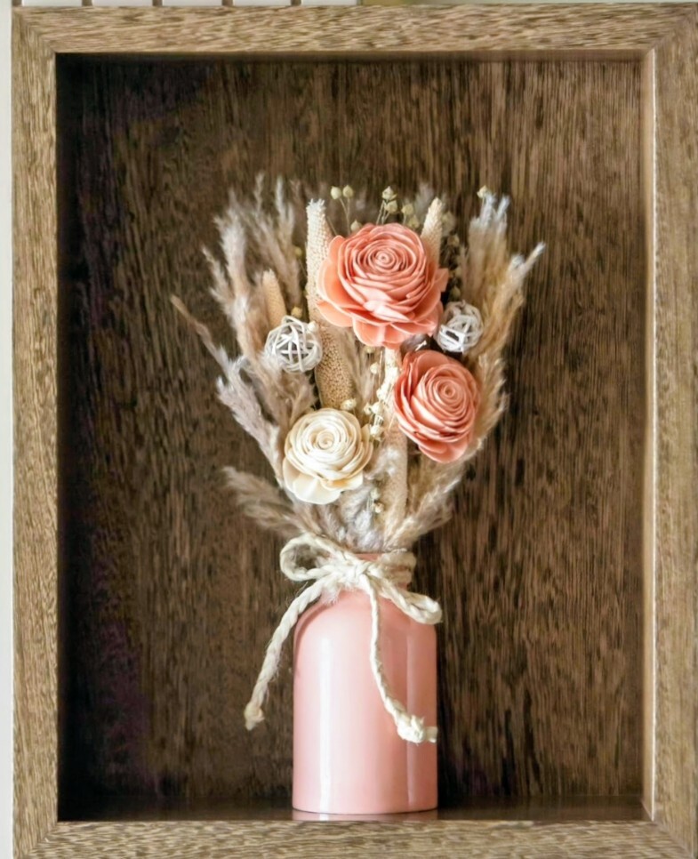 Framed Dried Flower Arrangement