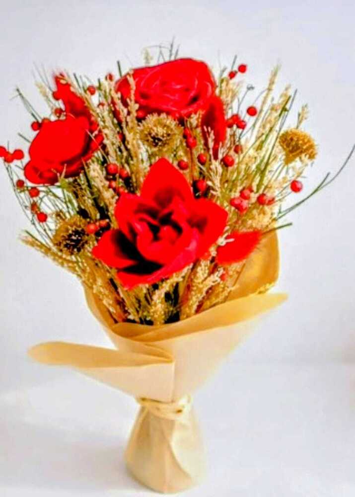Red Dried Flower Bouquet
