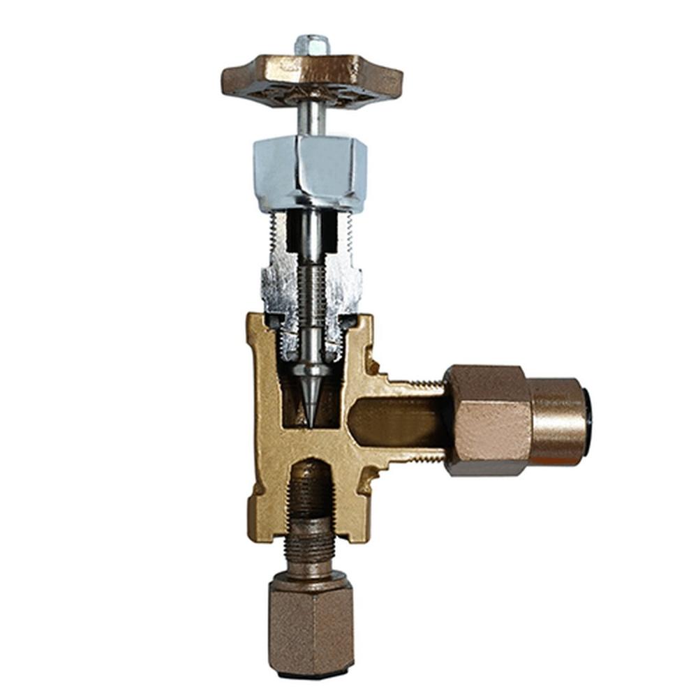 Angle Gauge Valve For Ammonia Receiver Level Gauge Glass - Color: Golden (Painted)