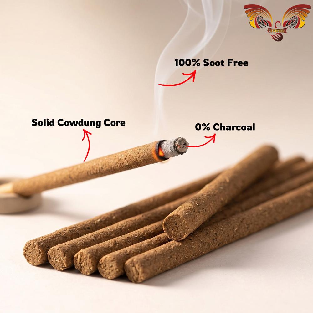 Dosha Nivaran Cowdung Dhoop Sticks - 13 Astrology Remedy Dhoop Sticks