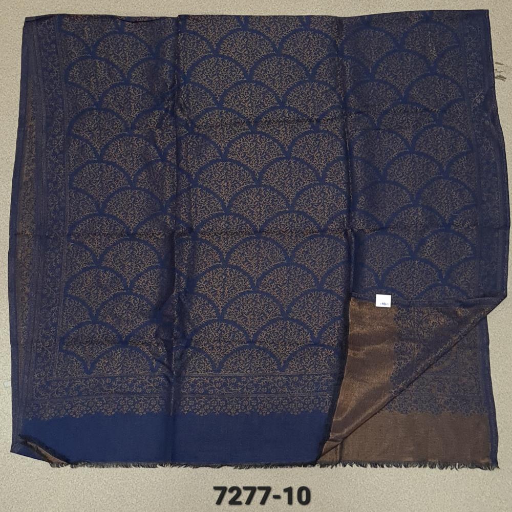 Fine Wool Moon Light Zari Reversible Jacquard Shawls