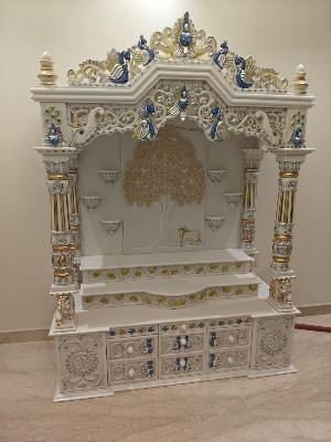 Marble Mop Inlay Temple - Color: Silver & Blue