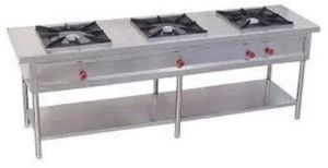 Mild Steel Three Burner Cooking Range