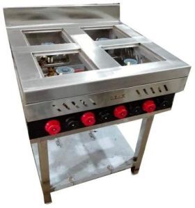 Stainless Steel Four Burner Cooking Range