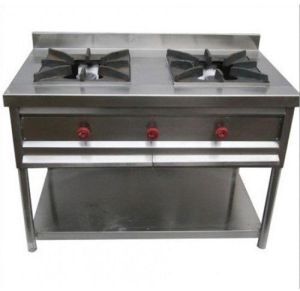 Stainless Steel Two Burner Cooking Range