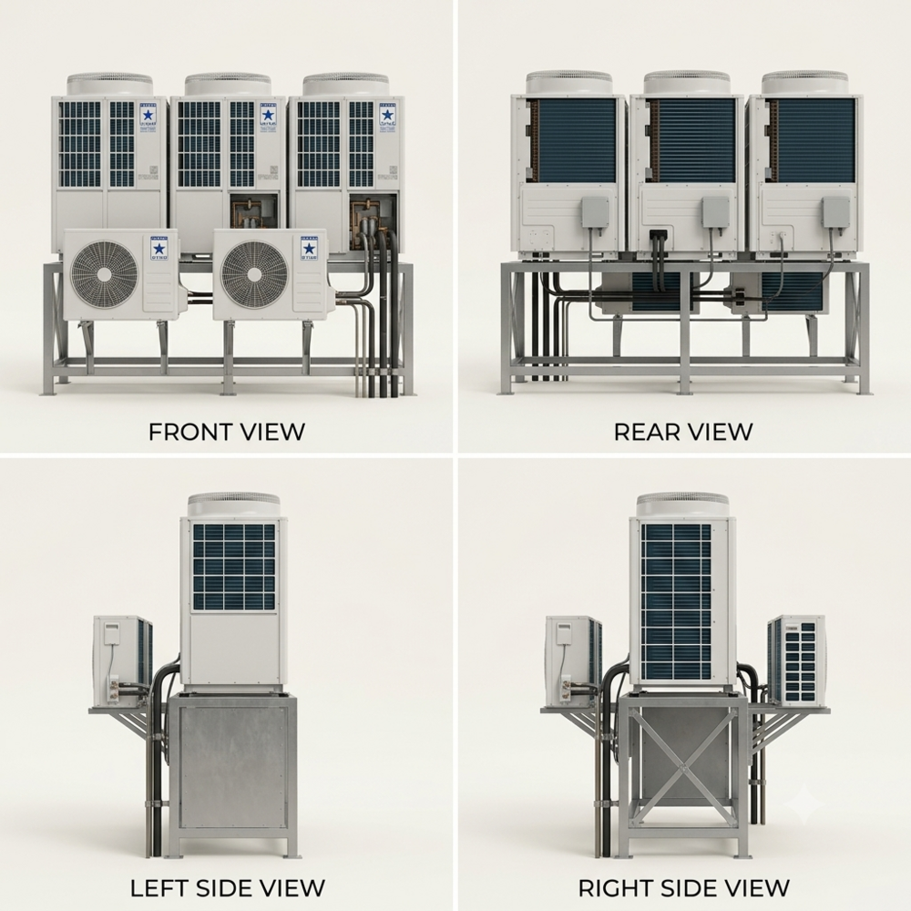 Vrf Air Conditioning Unit - 5 Star Energy Efficiency, Wall-mounted Design In Sleek White Finish, 220-240 Volt Power Supply, 1-year Warranty
