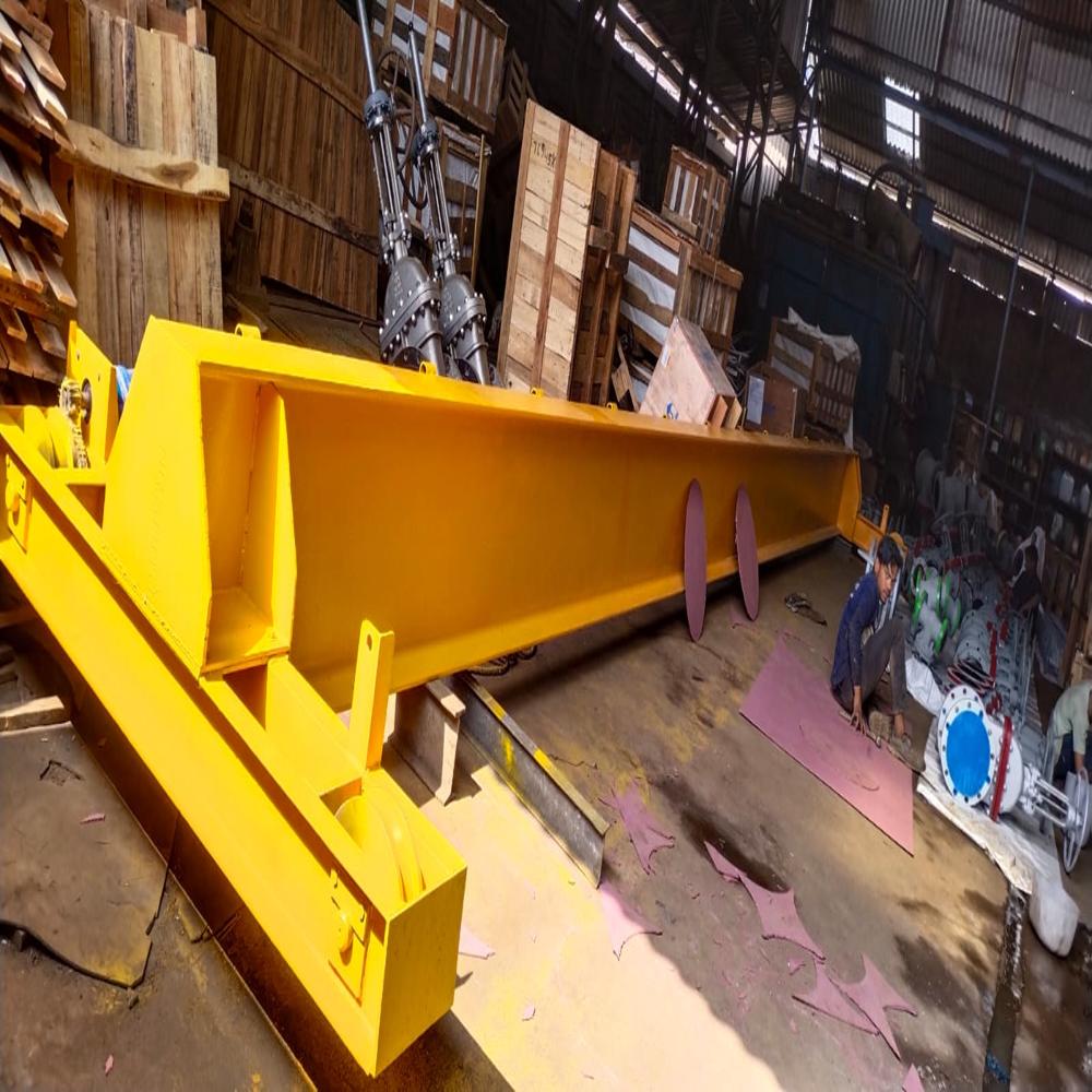 MS Shed Work with EOT Crane Hoist Fitting with Column