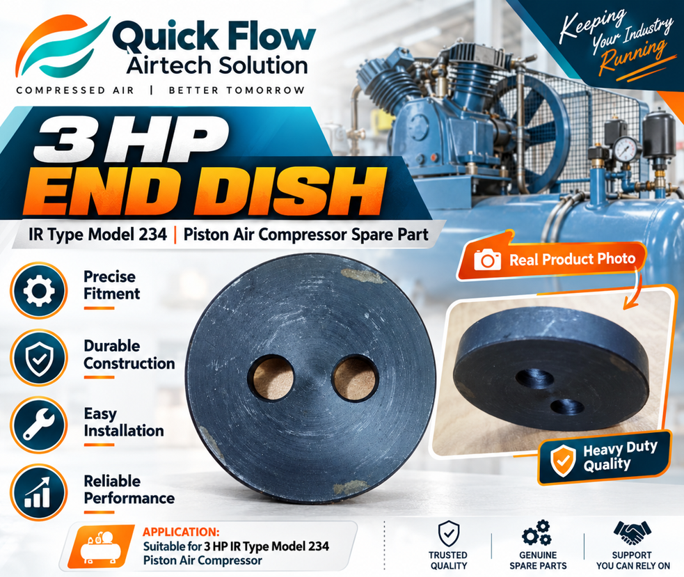 3 HP End Dish IR Type Model 234 Piston Air Compressor Spares