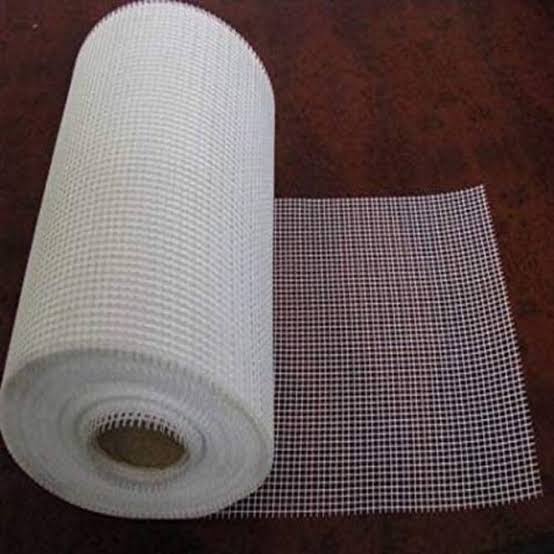 Fiber Glass Mesh - E-glass Fiber Yarn, 50m X 1m Roll, White/blue/green/yellow, Alkali Resistant, 4x4 Mm/5x5 Mm Mesh, Uv Resistant, Non-combustible