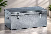 Galvanized Iron Trunk Box - Color: Silver