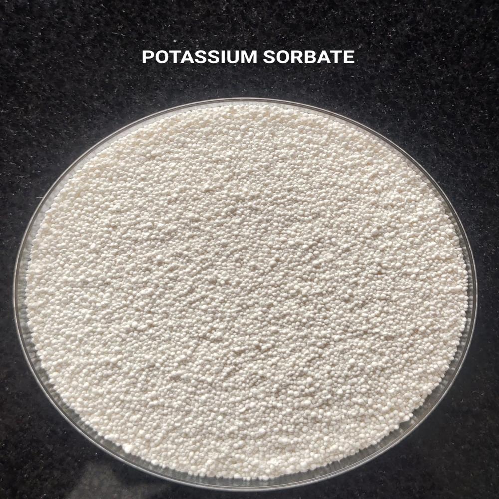 Potassium Sorbate - White Powder Granules, 99% Purity, Odorless, Bitter Taste, Woody Smell, Max 0.001% Heavy Metal Content, 12 Months Shelf Life