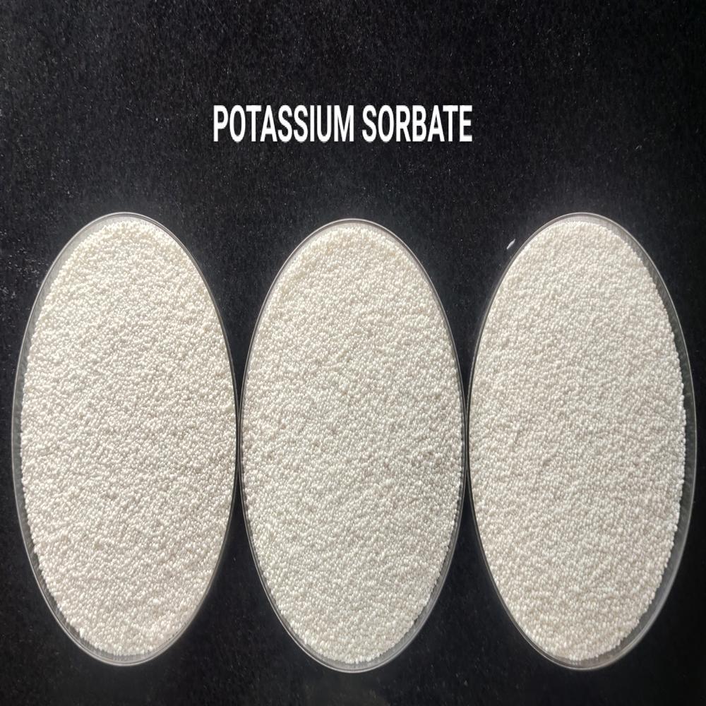 Potassium Sorbate - White Powder Granules, 99% Purity, Odorless, Bitter Taste, Woody Smell, Max 0.001% Heavy Metal Content, 12 Months Shelf Life
