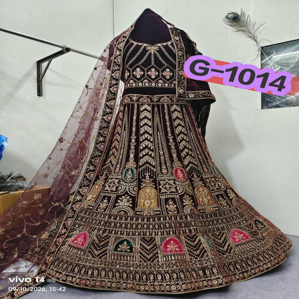 Midnight Maroon Heritage Embroidered Lehenga Set