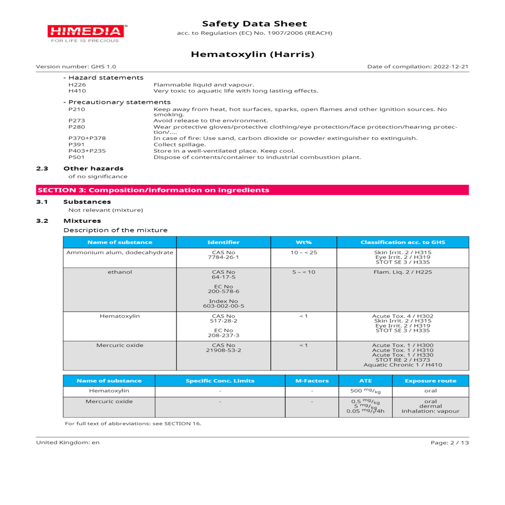 Haematoxylin Harris 125ml
