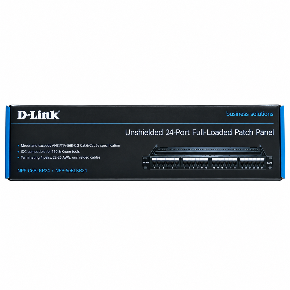 24-Port Fully Loaded Patch Panels - Color: Black