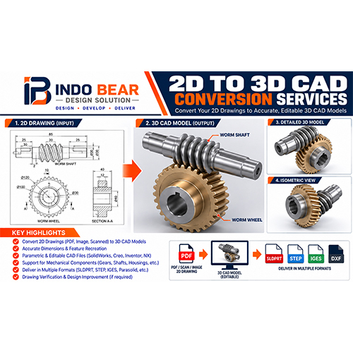 2D to 3D CAD Conversion Drawing Services