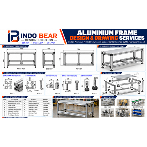 Aluminium Frame Design & Drawing Services