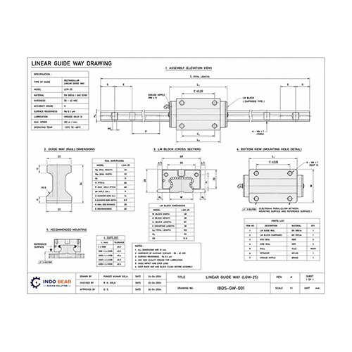 Linear Guide Way Drawing Services