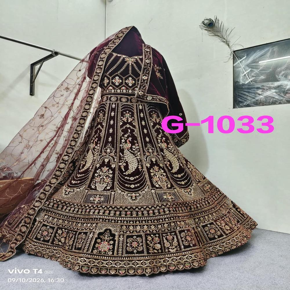 Regal Burgundy Embroidered Bridal Lehenga