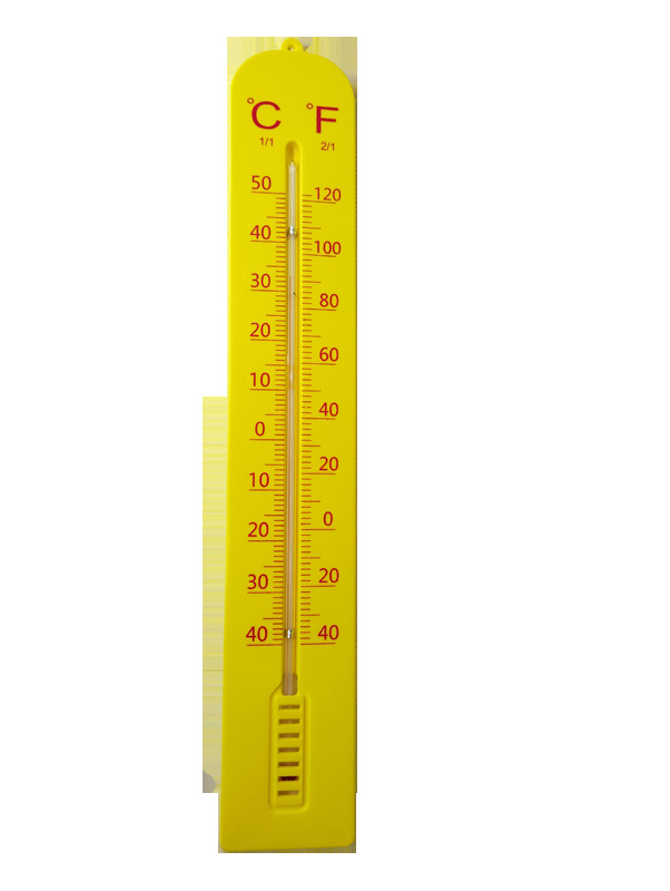 Room thermometer plastic base yellow Range