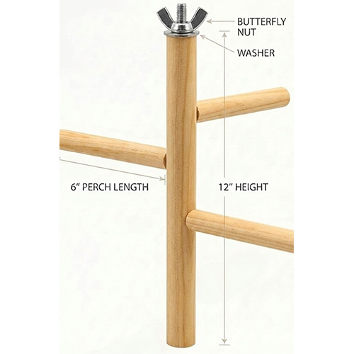 WP-06 Natural Wooden Branched Bird Perch Toy